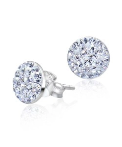 Rhodium Plated Silver Stud Earrings STS-2824-RP